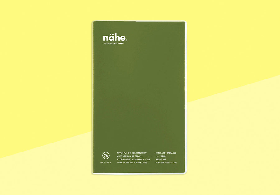 HIGHTIDE - NÄHE - Vertical Diary 2026 - B6 Slim - Khaki