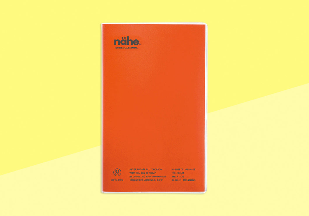 HIGHTIDE - NÄHE - Vertical Diary 2026 - B6 Slim - Red