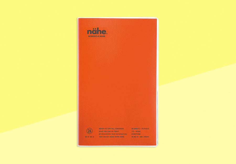 HIGHTIDE - NÄHE - Vertical Diary 2026 - B6 Slim - Red