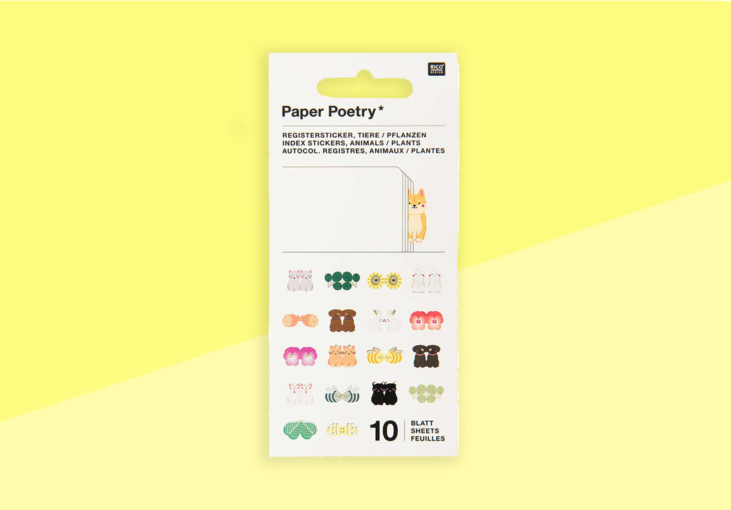PAPER POETRY - Indexaufkleber – Tiere/Pflanzen