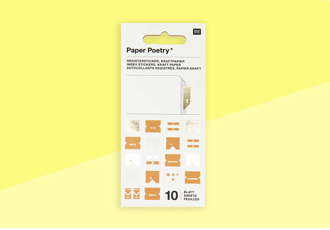 PAPER POETRY - Index stickers - Kraft Paper
