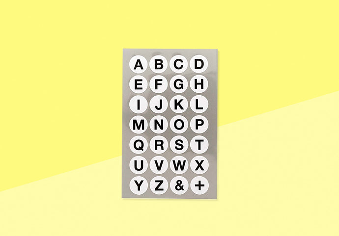PAPER POETRY - Büroaufkleber Punkte mit Alphabet - Weiß