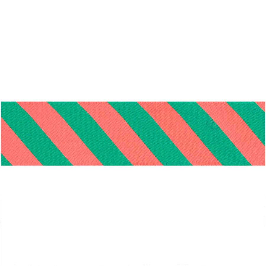 PAPER POETRY - Satinband - Streifen neonrot / türkis