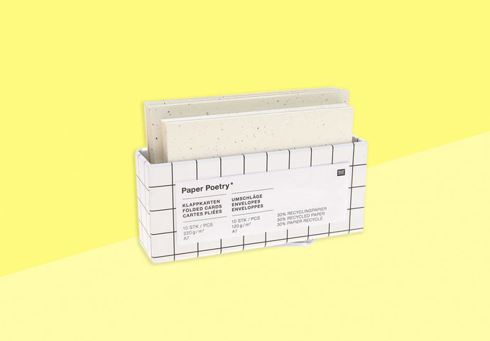 PAPER POETRY - Cards & Envelopes Set A7/C7 - Recycled Paper - Ivory Color