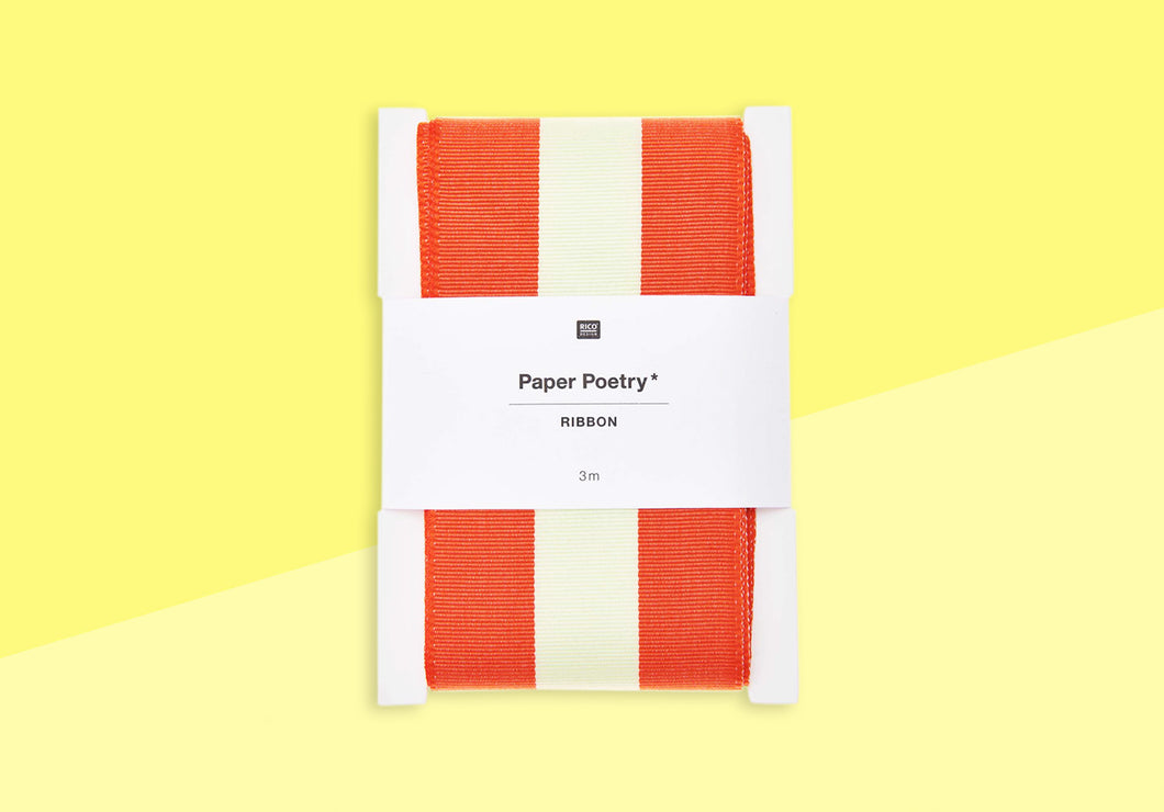 PAPER POETRY - Ribbon - Stripes Orange/Yellow