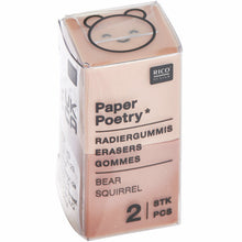 Laden Sie das Bild in den Galerie-Viewer, PAPER POETRY - Chingu-Radiergummi-Set - Bär/Eichhörnchen