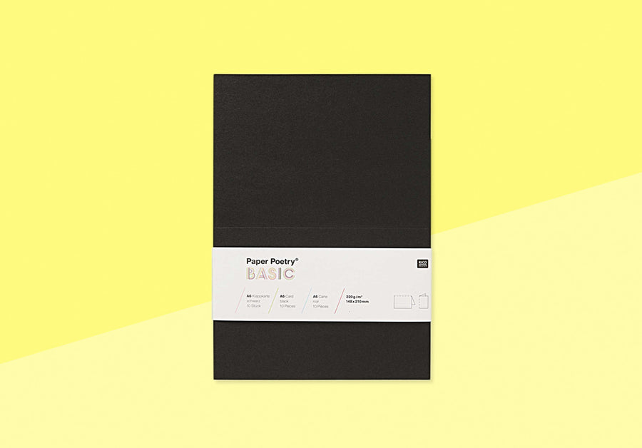 PAPER POETRY - Folded Cards A6 - Black