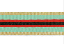 Load image into Gallery viewer, PAPER POETRY - Ribbon - Multi Stripes Gold/Green/Red