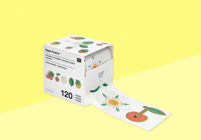 PAPER POETRY - Aufkleber - Erdbeeren und Kirschen