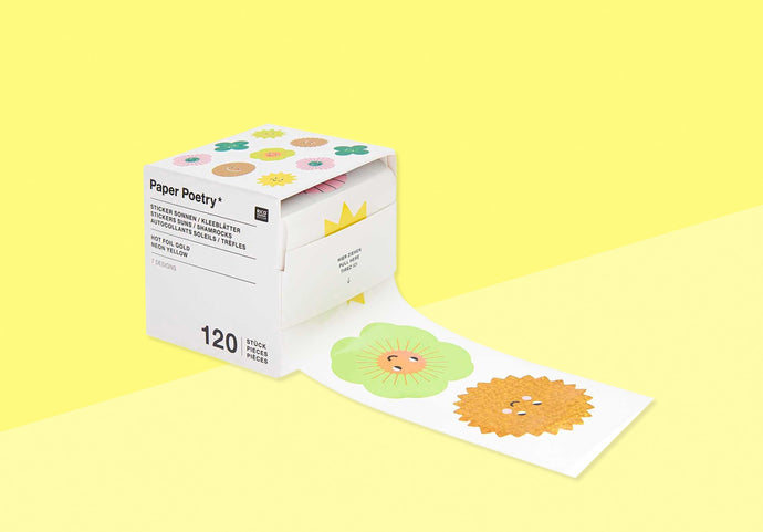 PAPER POETRY - Aufkleber - Sonnen und Kleeblätter