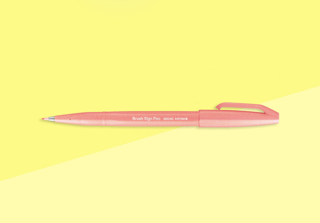 PENTEL - Touch Brush Sign Pen SES15 - Coral Orange
