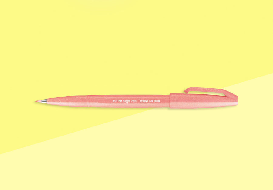 PENTEL - Touch Brush Sign Pen SES15 - Coral Orange