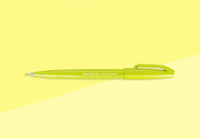 PENTEL - Touch Brush Sign Pen SES15 - Lime Green