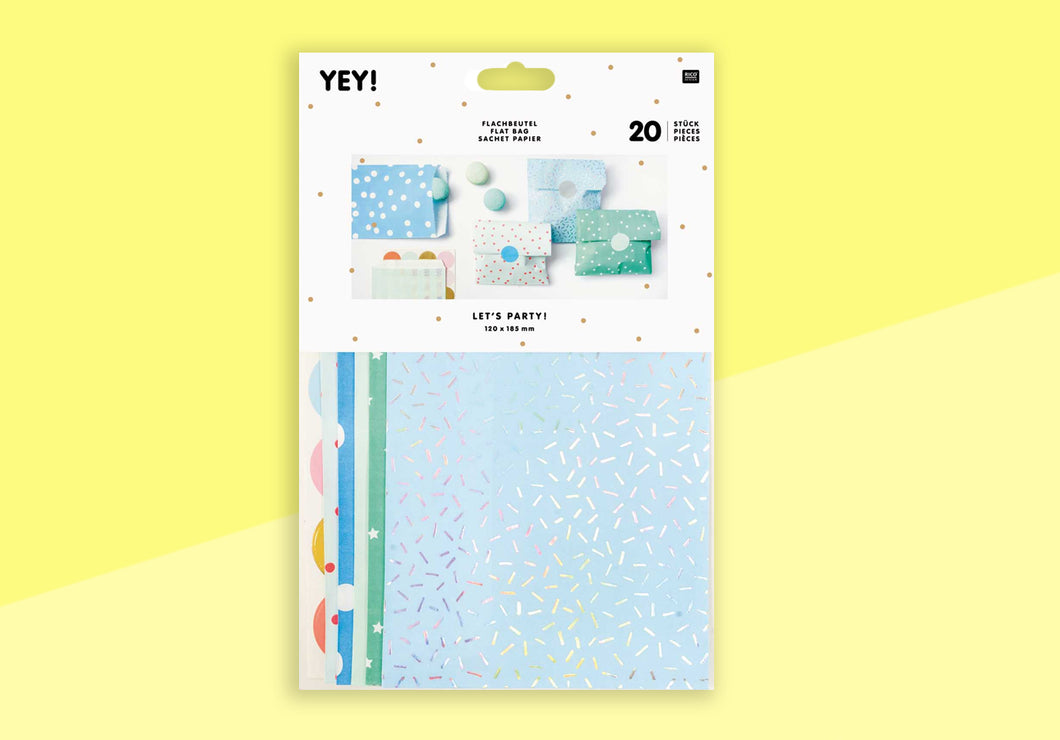 RICO - Flat Paper bag with stickers - blue/green
