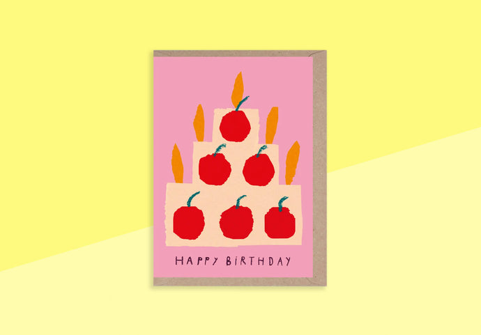 RUMBLE CARDS - Grußkarte - Happy Birthday Obstkuchen