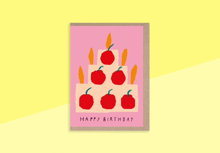 RUMBLE CARDS - Grußkarte - Happy Birthday Obstkuchen