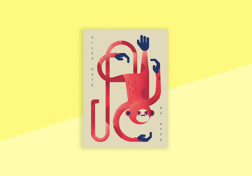 RAD & YELLOW - Greeting card - Birthday Monkey