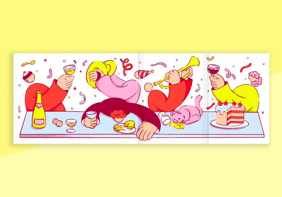 RAD & YELLOW - Laporello-Karte - Geburtstagsfeier