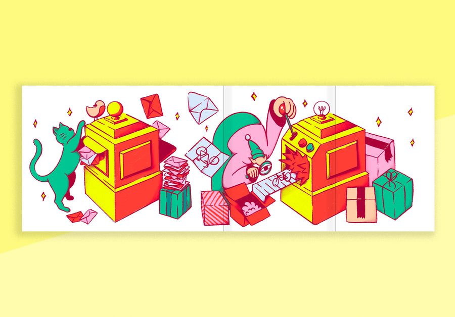 RAD & YELLOW - Accordion Card - Make A Wish