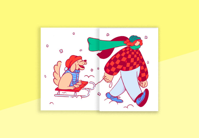 RAD & YELLOW - Accordion Card - We Woof You A Merry Christmas