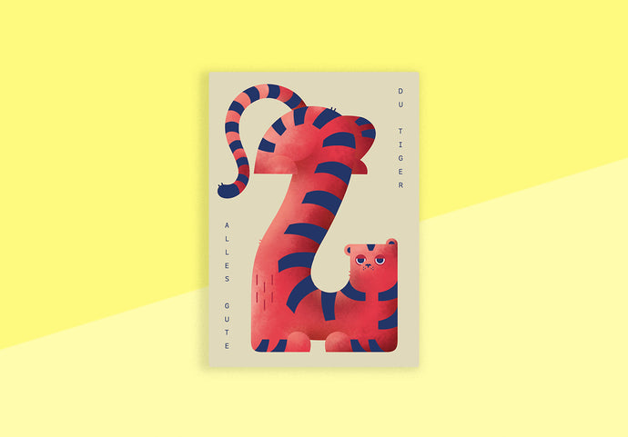 RAD & YELLOW - Grußkarte - Geburtstag Tiger