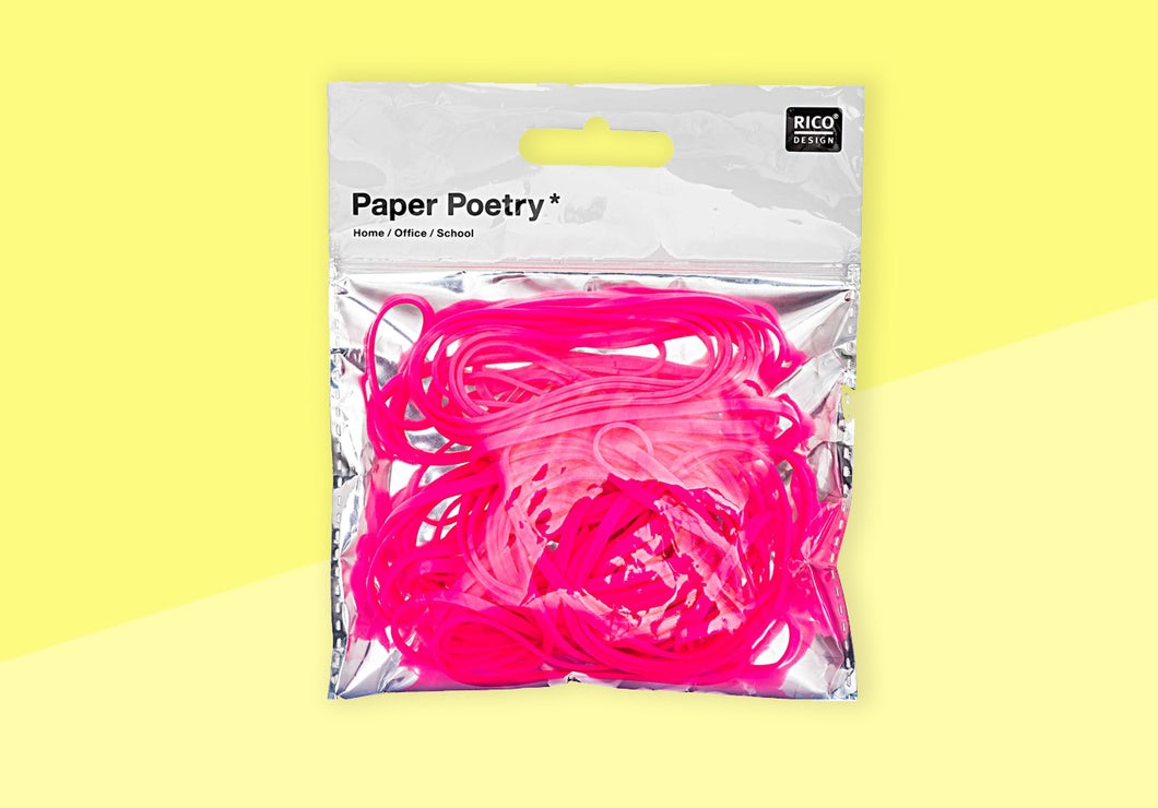 PAPER POETRY - Rubber bands - neon pink