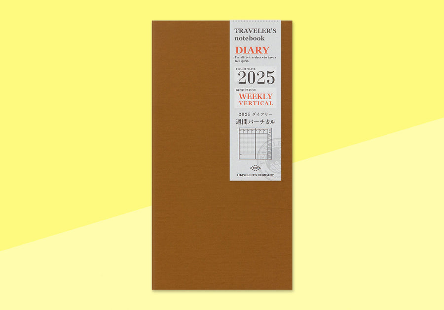 TRAVELER'S COMPANY - Traveler's Notebook Regular - 2025 vertikaler Wochenplaner - 2. Hälfte