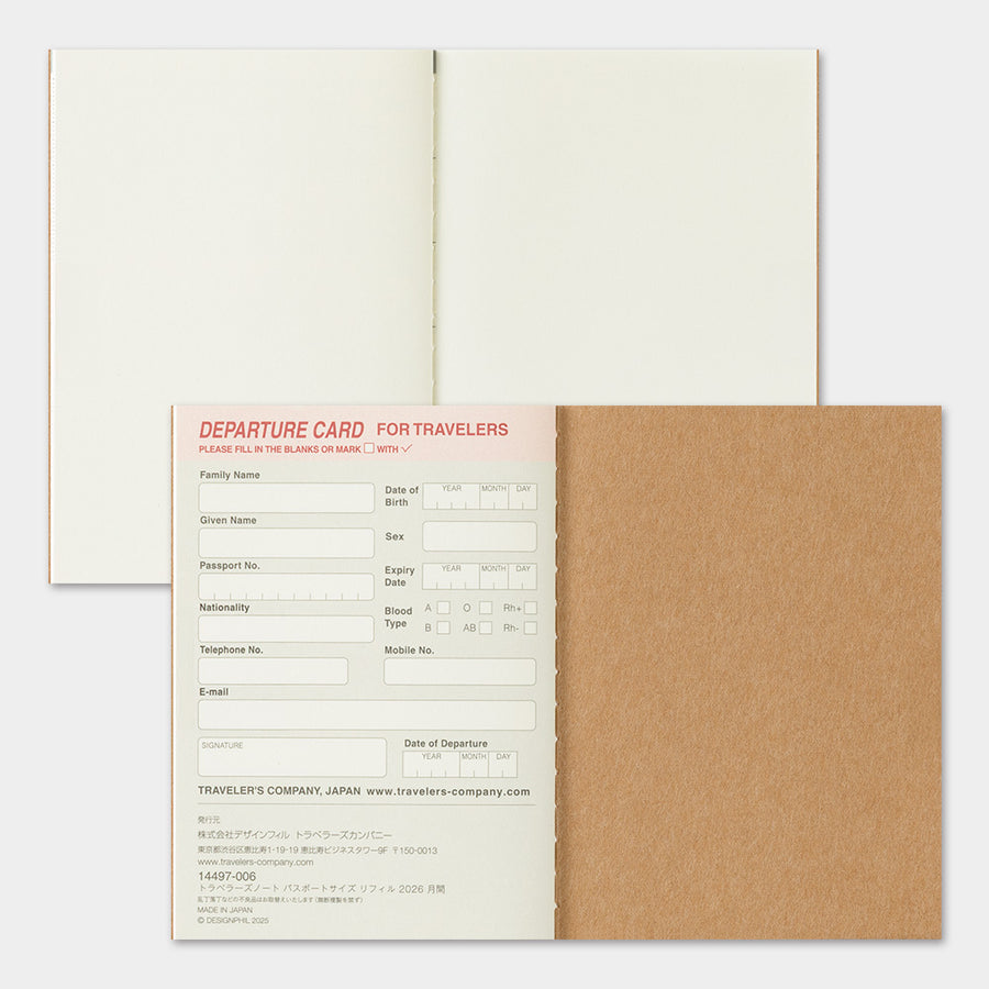 TRAVELER'S COMPANY - Traveler's Notebook Passport - 2026 monthly diary
