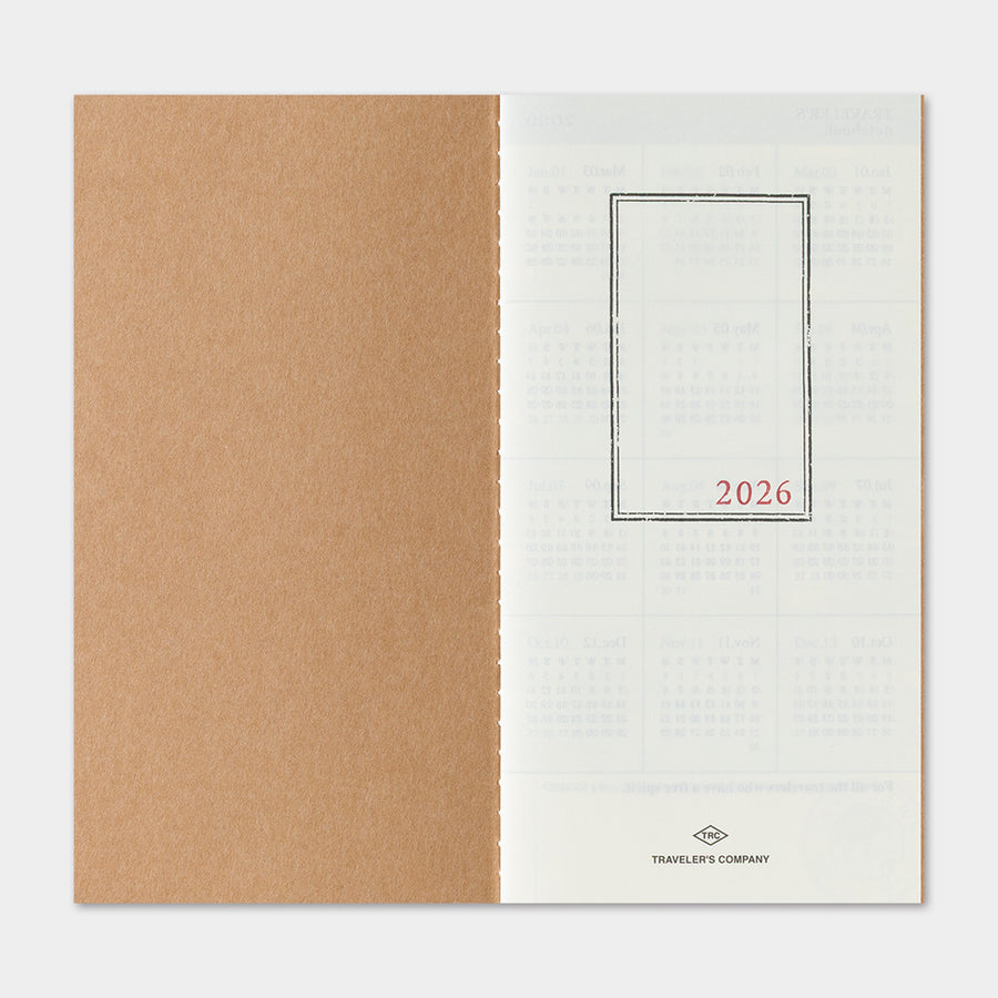 TRAVELER'S COMPANY - Traveler's Notebook Regular - 2026 monthly diary