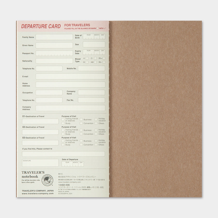 TRAVELER'S COMPANY - Traveler's Notebook Regular - 2026 weekly + memo diary