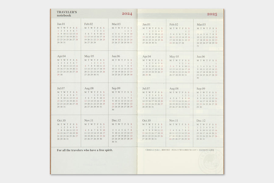 TRAVELER'S COMPANY - Traveler's Notebook Regular - 2024 monthly diary