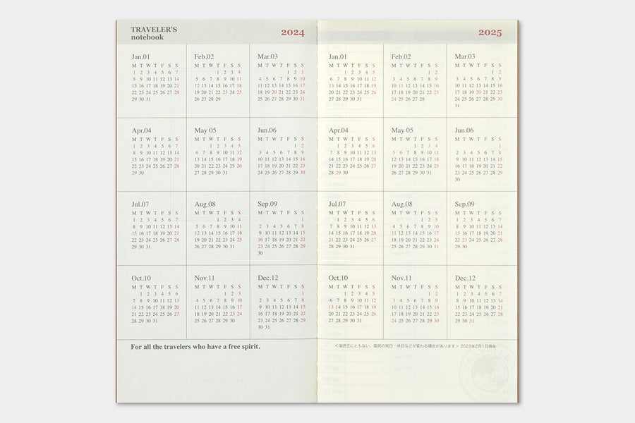 TRAVELER'S COMPANY - Traveler's Notebook Regular - 2024 weekly vertical diary