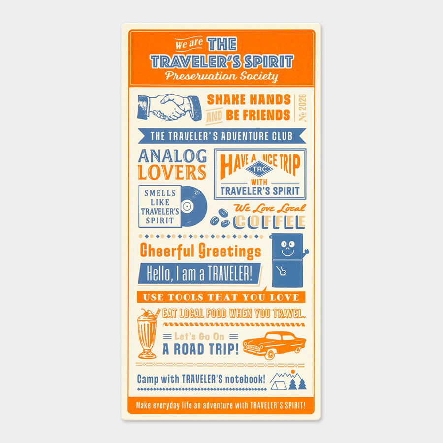 TRAVELER'S COMPANY - Traveler's Notebook Regular - 2026 Plastic Sheet