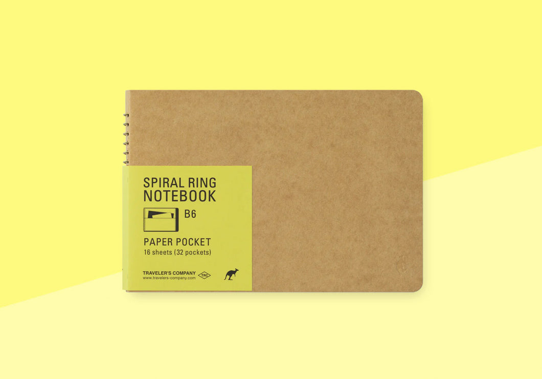 TRAVELER'S COMPANY - Spiral Ring Notebook - B6 Paper Pocket