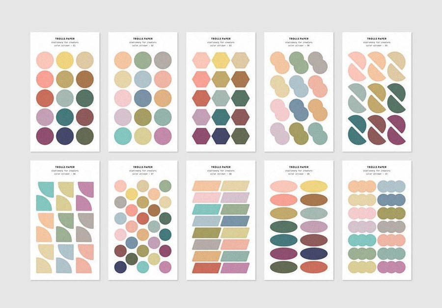 TROLLS PAPER - Colour Sticker 10 Type