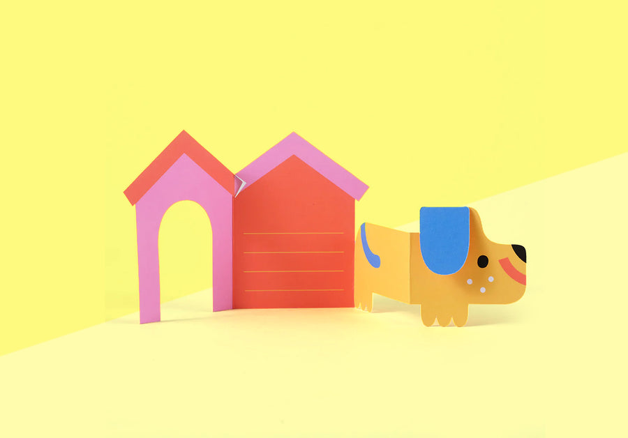 WRAP - Greeting card - Dog In House Fold Out Card