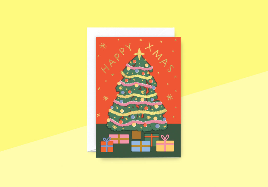 WRAP - Greeting card - Happy Xmas Tree & Presents