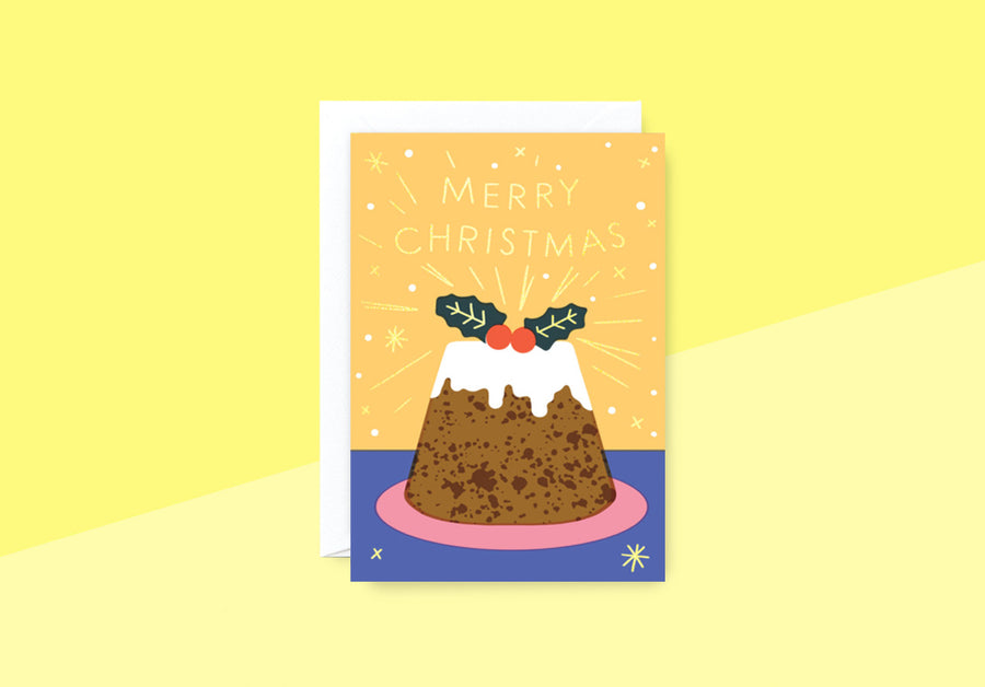 WRAP - Grußkarte - Merry Christmas Pudding