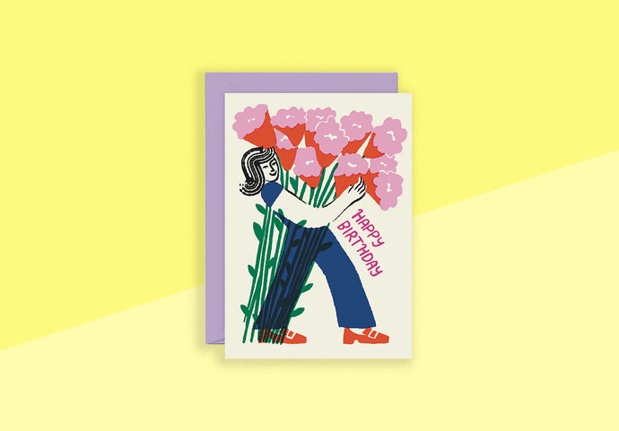 WRAP - Greeting card - Happy Birthday Flower Bouquet
