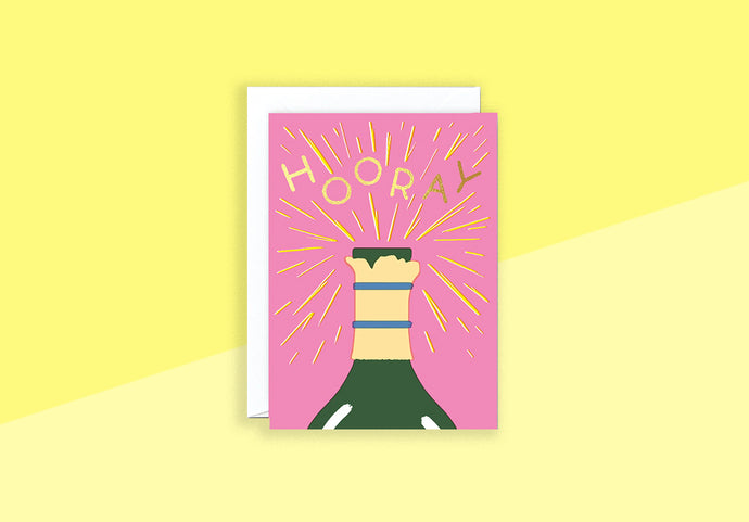 WRAP - Greeting card - Hooray Champagne