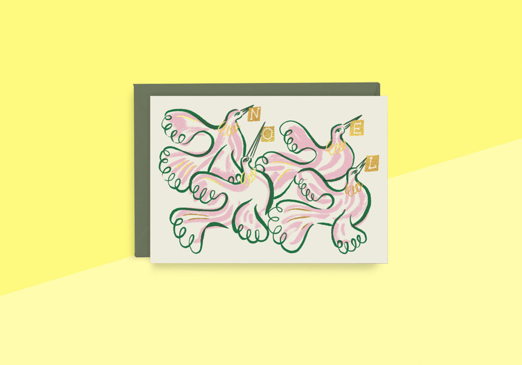 WRAP - Grußkarte - Noel Tauben