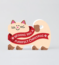 Load image into Gallery viewer, WRAP - Die Cut Greeting card - Cat Merry Christmas