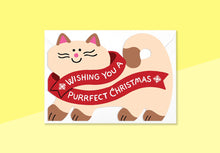 Load image into Gallery viewer, WRAP - Die Cut Greeting card - Cat Merry Christmas