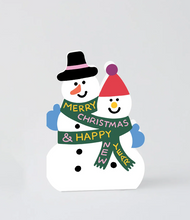 Load image into Gallery viewer, WRAP - Die Cut Greeting card - Snowman Merry Christmas