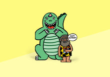 Laden Sie das Bild in den Galerie-Viewer, WRAP - Grußkarte - Dinosaurier mit Minikarte