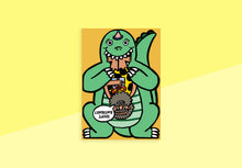 Laden Sie das Bild in den Galerie-Viewer, WRAP - Grußkarte - Dinosaurier mit Minikarte