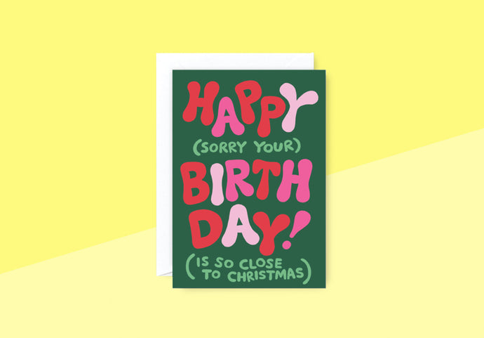 WRAP - Grußkarte - Happy (close to Christmas) Birthday