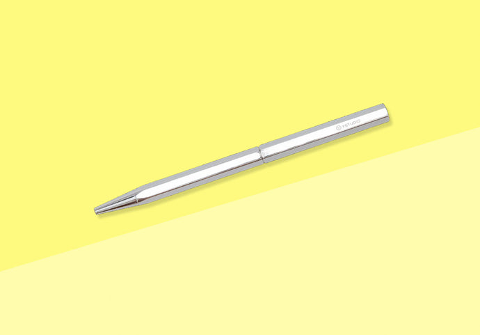YSTUDIO - Classic Revolve - Ballpoint Pen (Slim) - Shiny Silver