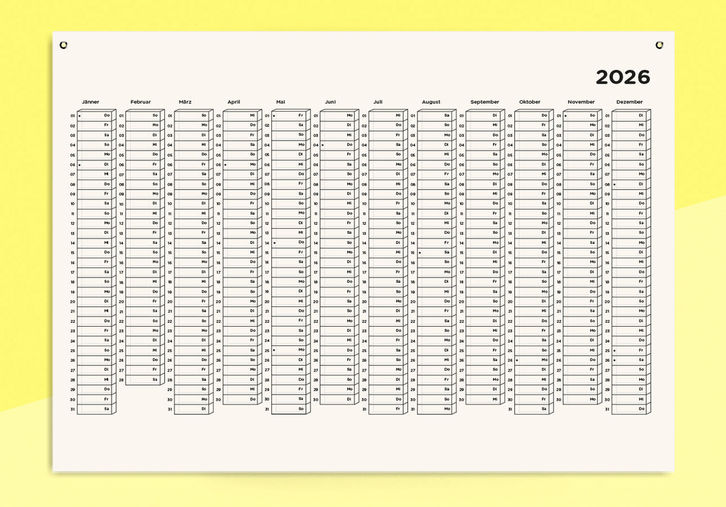 sous-bois - Yearly wall calendar A3 - 2026
