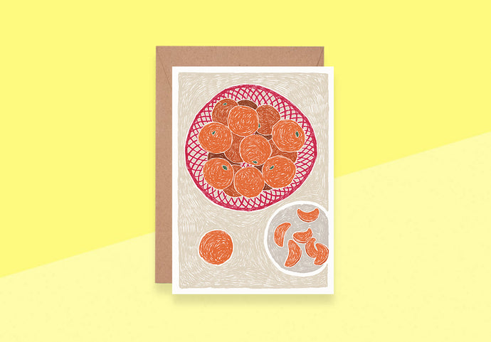 SOUS-BOIS - Greeting card - Basket of Oranges